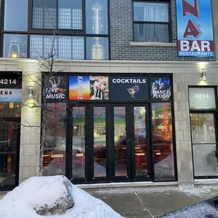 the front of the restaurant