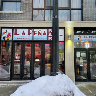 the front of the restaurant