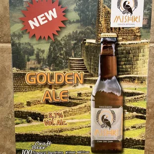 a bottle of golden ale