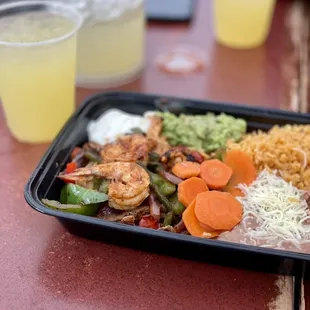 a tray of food on a table