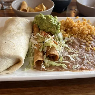 Two Small Flautas and One Burrito