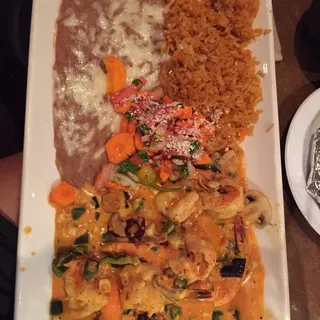 Camarones en Crema de Tequila