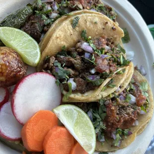a plate of mexican food