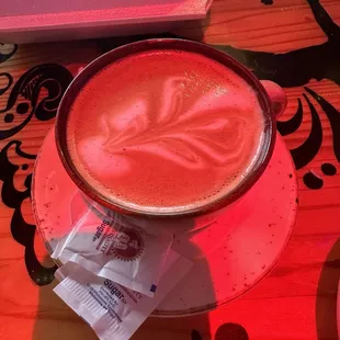 Cafe con leche was fancy and very good!