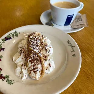 Cannolo Siciliano and Lavazza coffe only $5.50!