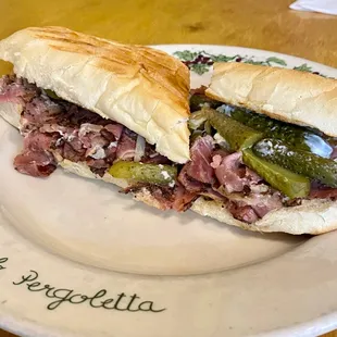 PASTRAMI Cornichons (French pickles) mustard, mayonnaise.