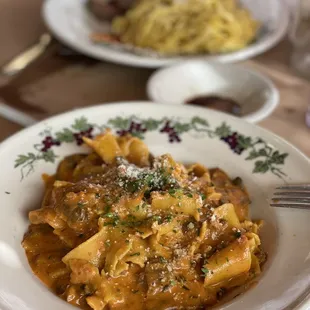 Pappardelle Boscaoila &amp; Filet Mignon with Capellini and Cream of Mushroom