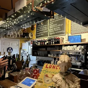 a man standing at a bar