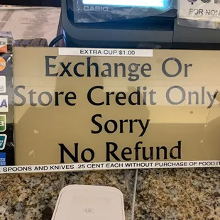 exchange or store credit only sorry no refund