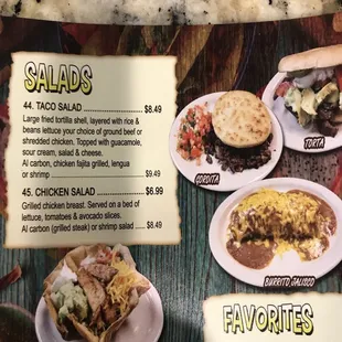 menu, burritos and wraps