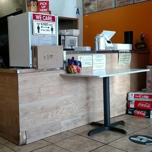 View of the service counter