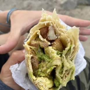 Steak and eggs with potatoes cheese and double guac