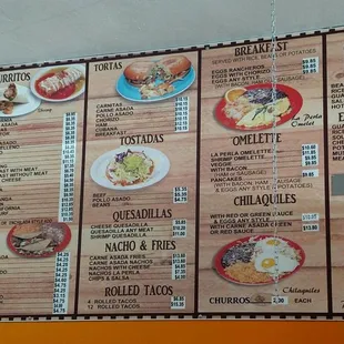 Menu board