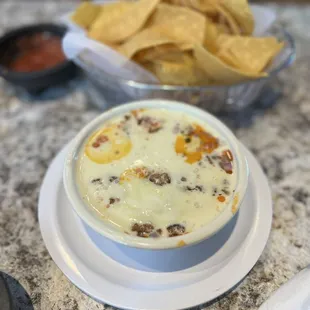 Chorizo queso dip. Not listed on menu but easy ask