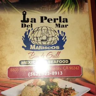 The front of the menu so if you are going to eat you can call ahead highly recommended