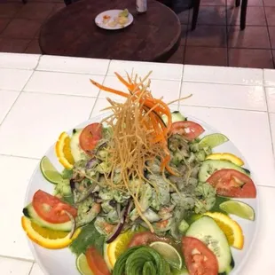 a plate of salad