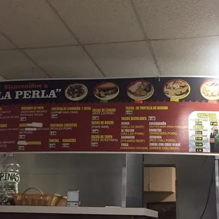 The menu