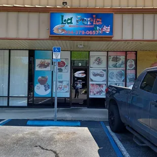 the front of the restaurant