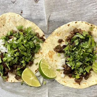 Gound Beef Taco and Carne Asada Taco