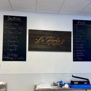 daily updated selection of fresh fish and shell fish