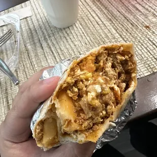 Chorizo breakfast burrito
