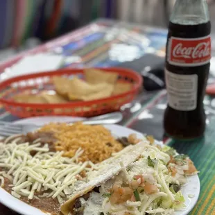 a plate of mexican food