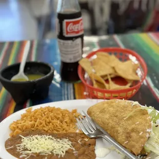 a plate of mexican food