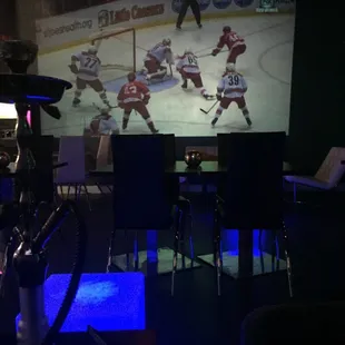 Wings game on the huge projector
