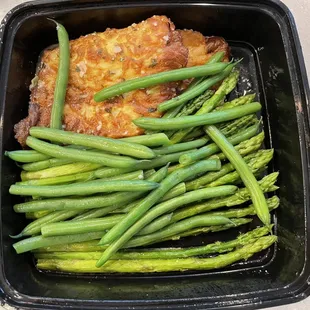 Calamari Steak (to go) in Lemon Butter Wine Sauce with Mixed Veggies