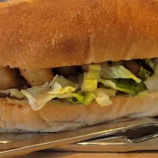 a closeup of the sandwich