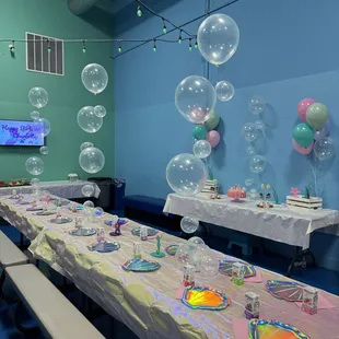 Party room.  Decorations provided by customer