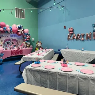 Party room.  Decorations provided by customer