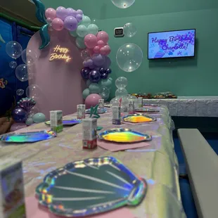 Party room.  Decorations provided by customer