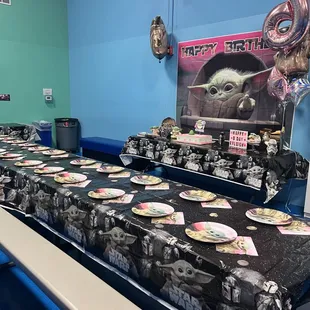 Party room.  Decorations provided by customer