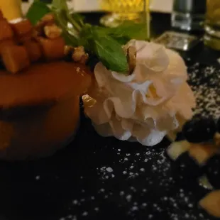 Very lovely vanilla cake with brandy apples on top