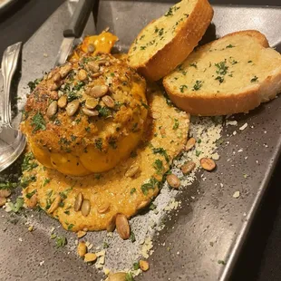 Appetizer, stuffed pumpkin. Amazing!!