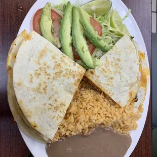 Pastor and chicken quesadilla