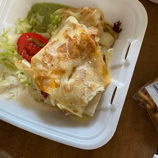 Chicken quesadilla.