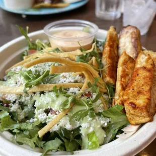 Mexican Chopper Salad with grilled fish.