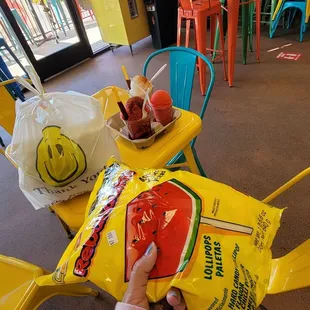 Our order and a candy purchase.