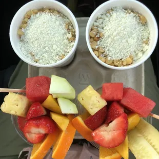 Fruit cups and corn-in-a-cup TO GO