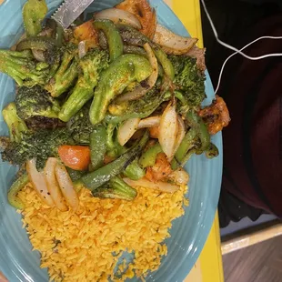 Steak fajita wit h broccoli and no beans