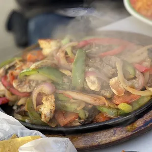 a pan of food being cooked