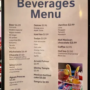 Beverages Menu [on December 3, 2023]