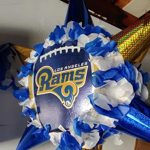 Los Angeles Rams piñata for Super Bowl!!! This place is THE BEST!!