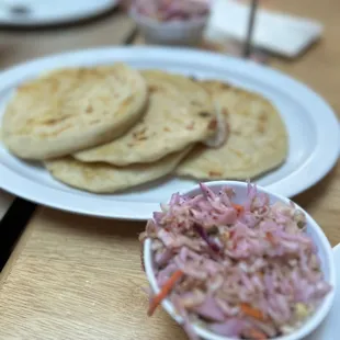 three plates of food