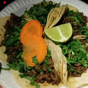 Steak tacos minus onions