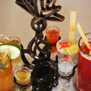 a variety of drinks