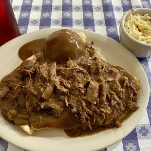Open Faced Roast Beef with Two Sides!