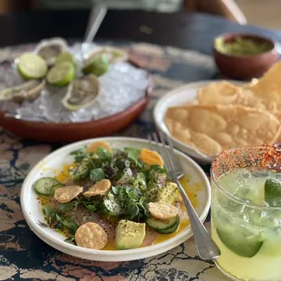 Snapper aguachile + Baja oysters